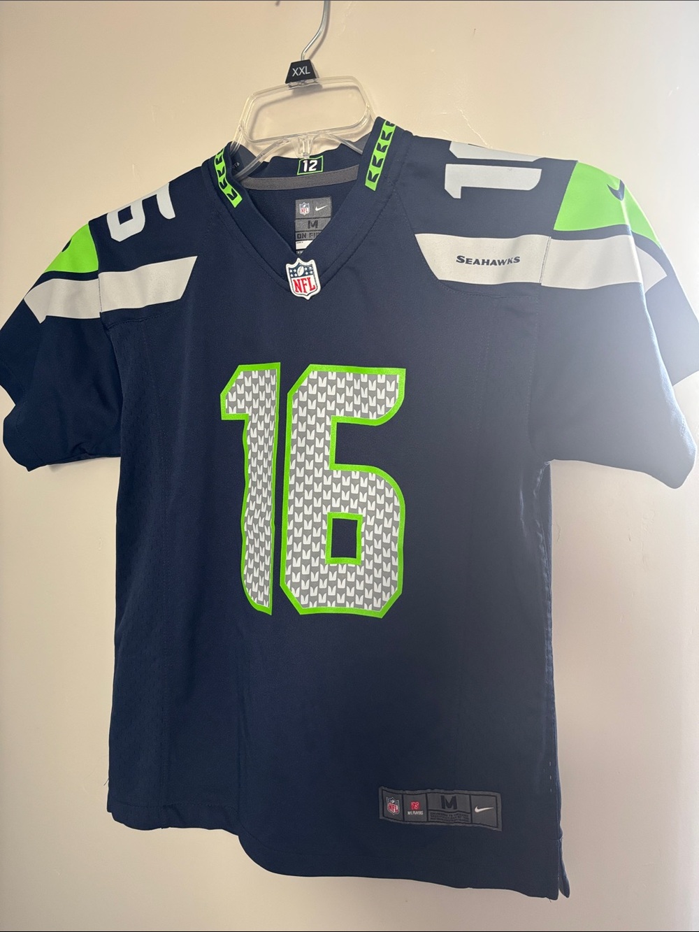 Nike Youth Seahawks #16 Jersey - Navy & Lime Green